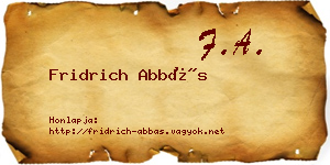 Fridrich Abbás névjegykártya